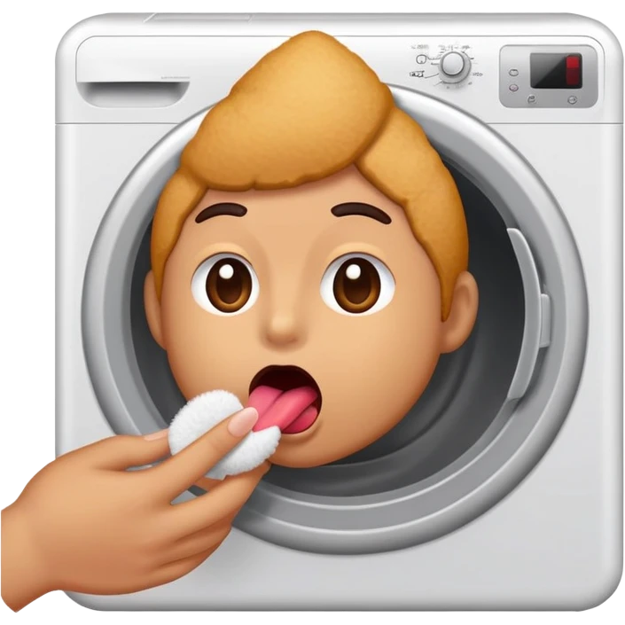 Tongue Licking Lint from a Dryer emoji