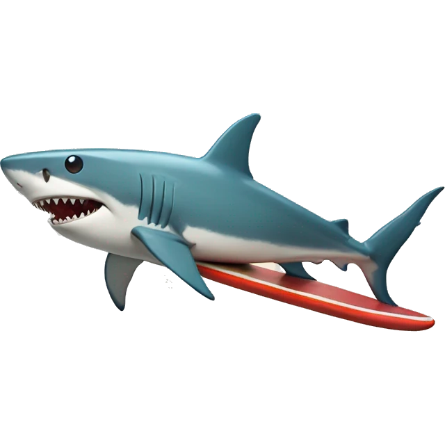 Shark eating a surfboard emoji