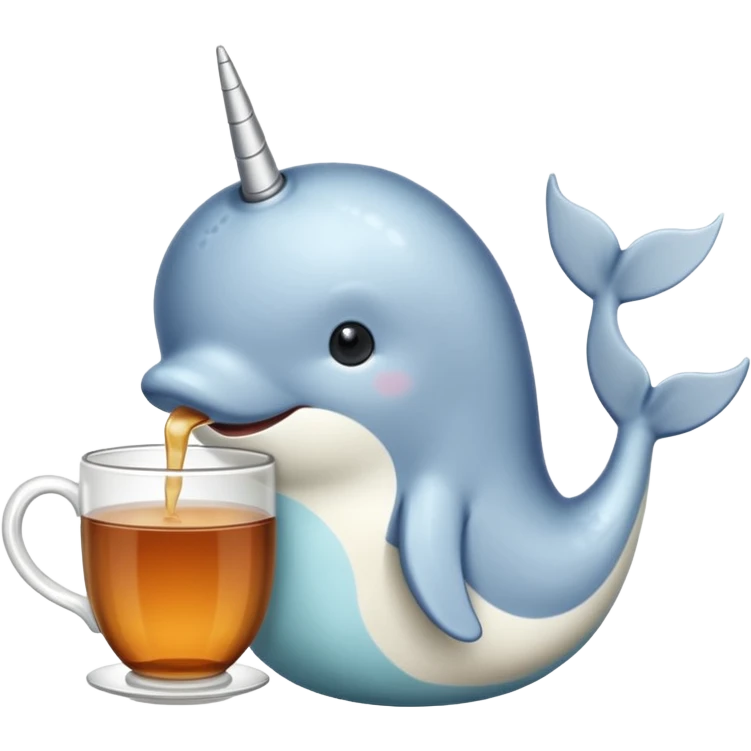 Narwhal drinking tea  emoji