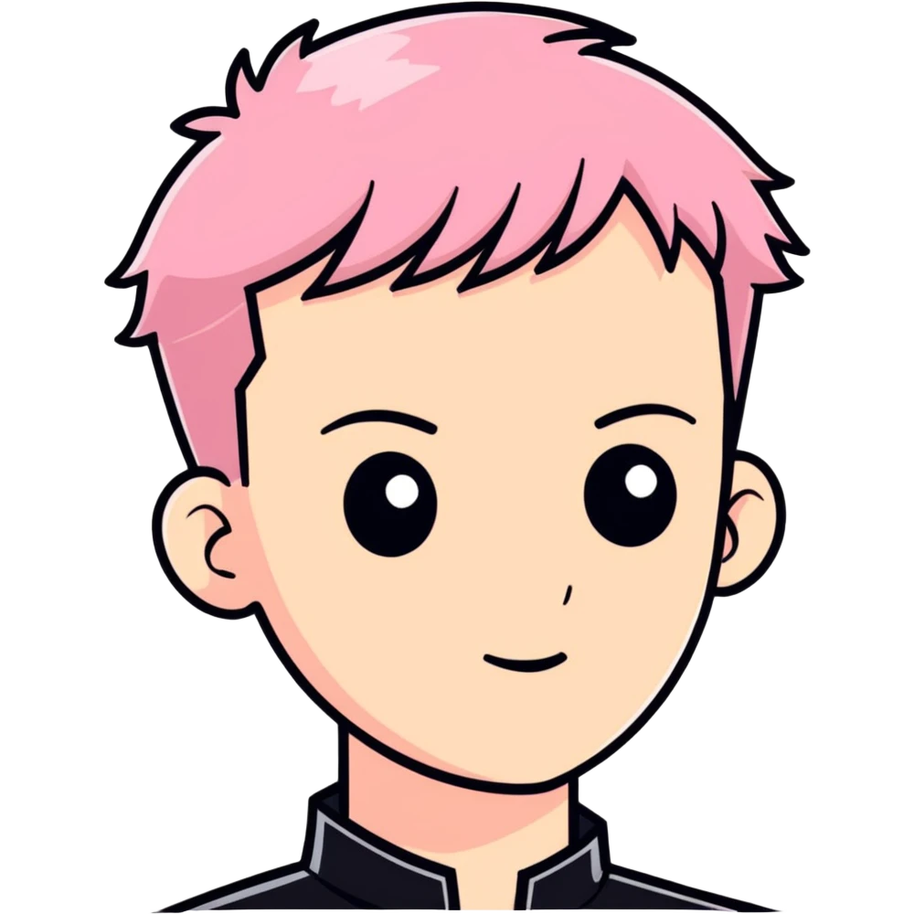 man with short pink hair emoji