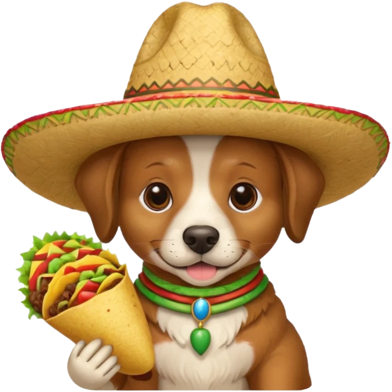 A Italian dog with sombrero and taco emoji