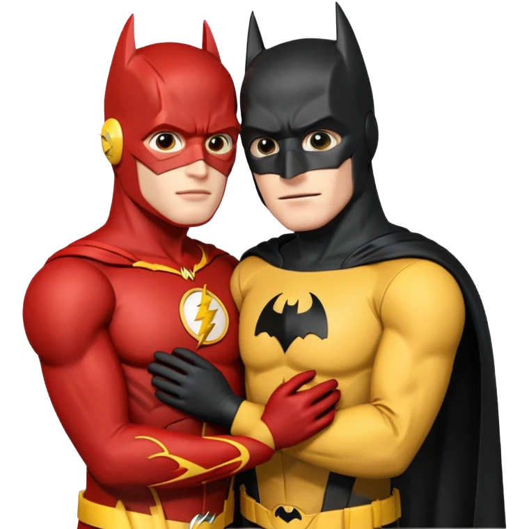 Batman and The Flash in love emoji