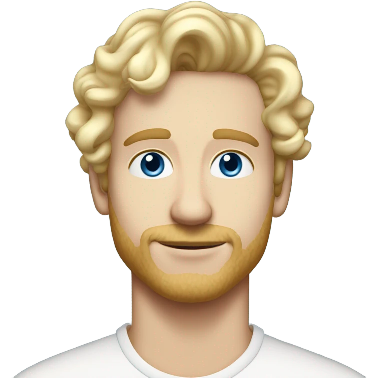 3/4 profile light curl blonde 30yo man blue eyed pale skin emoji