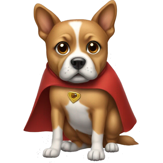 A dog with a cape on him butt emoji