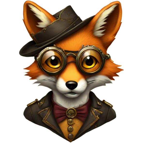 fox with glasses steampunk emoji