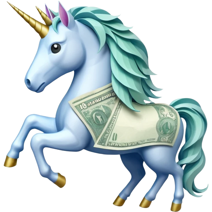единорог из купюр, no background emoji