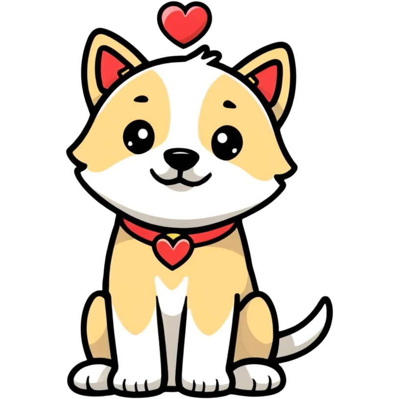 Heart shaped dog emoji