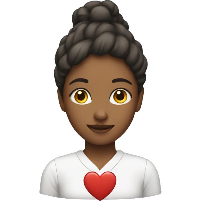 A woman with a heart above his head emoji