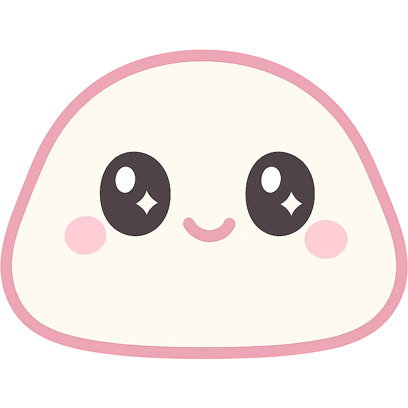 A cute mochi character with eyes emoji