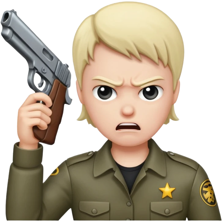 create a emoji where a mad/sad person is holding a gun to their head emoji