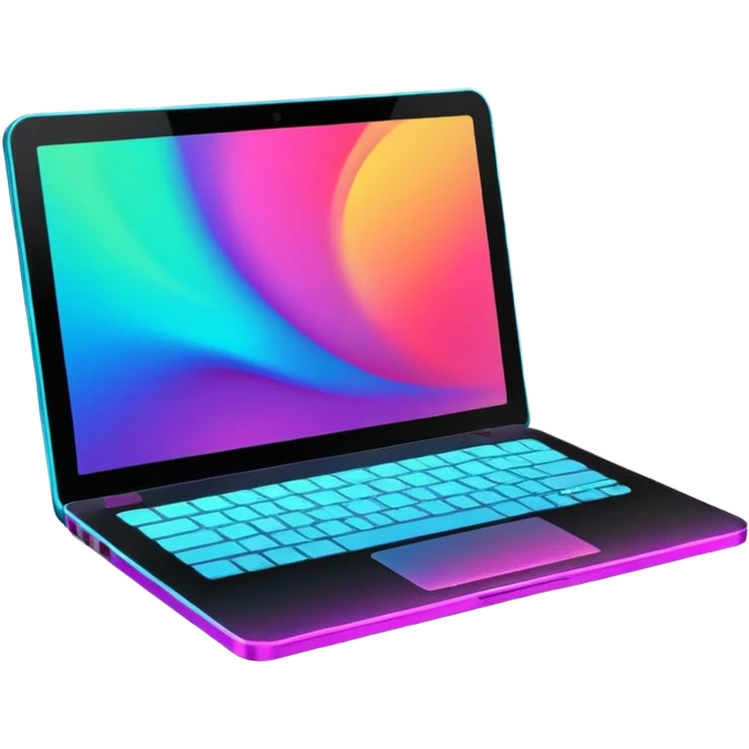 neon colorful laptop computer  emoji