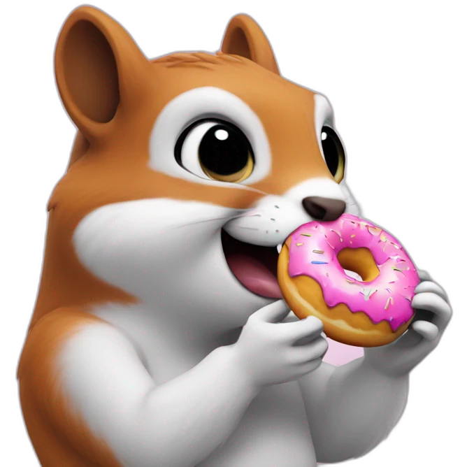 Space squirrel eating donut emoji