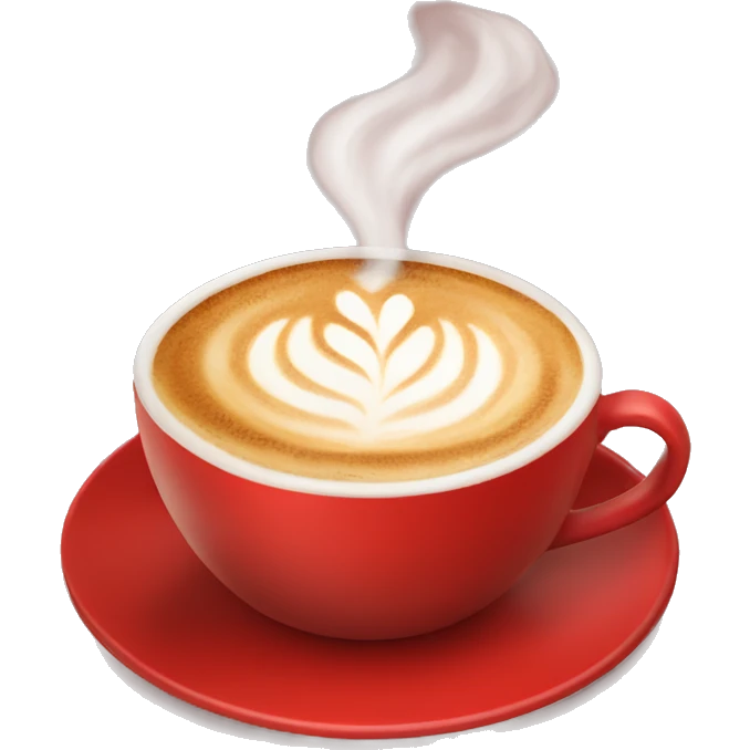 cappuccino in a red cup emoji