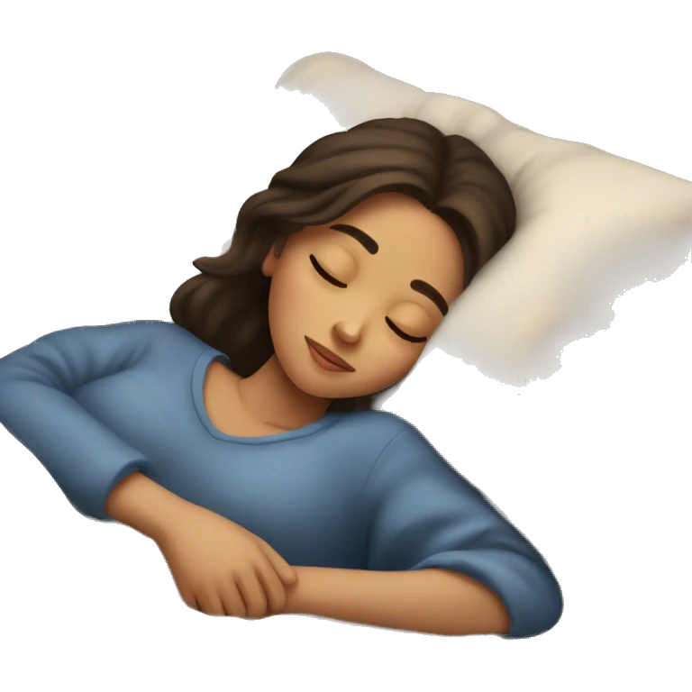 brunette girl sleeping cozy emoji
