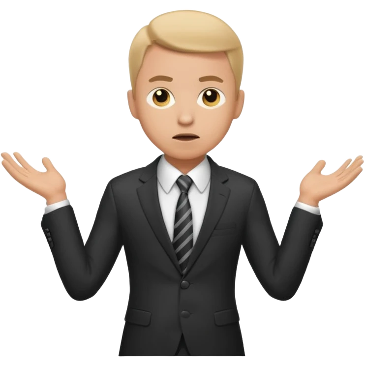 confused business men person shrug pose emoji