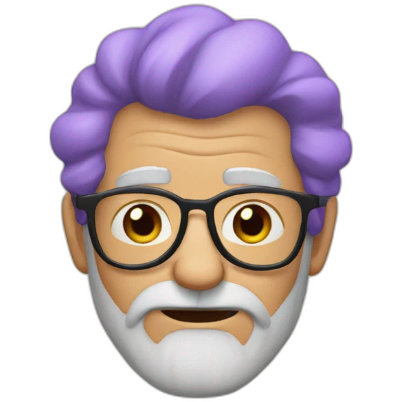 ultra ego grandpa with purple hair emoji
