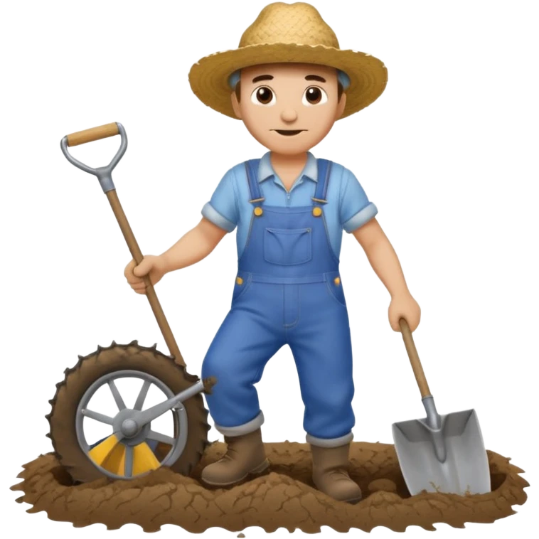man plowing a field emoji