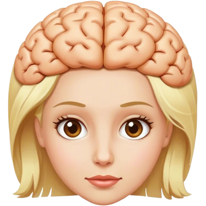 Blonde with big brain emoji