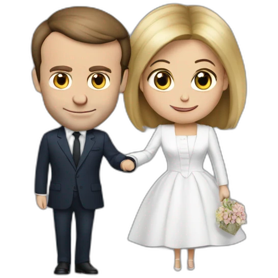 emmanuel macron en train d'embrasser brigitte emoji