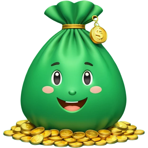 3d cute simple minimalist money bag emoji