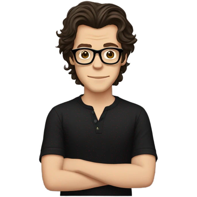 harry styles wearing glasses with a black shirt  emoji