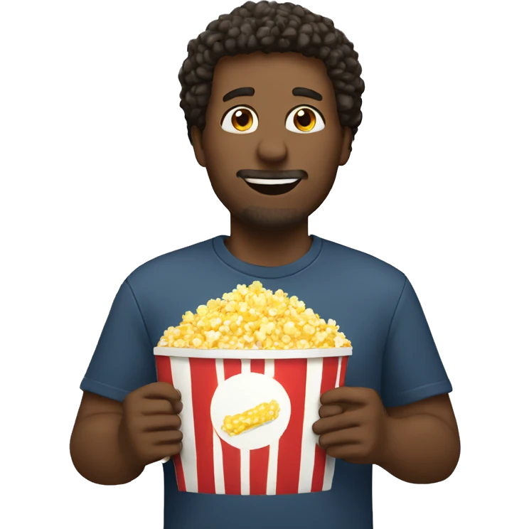 white man eating popcorn  emoji