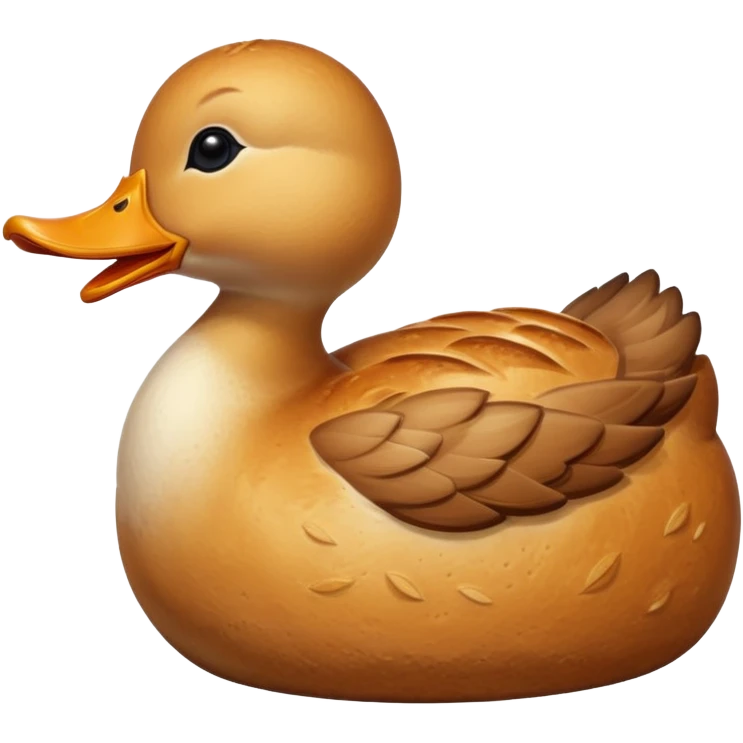 artisan bread that resembles a duck, crusty bread texture emoji