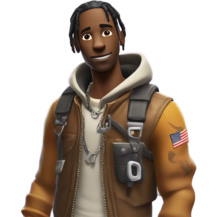 Travis scoot playing Fortnite emoji