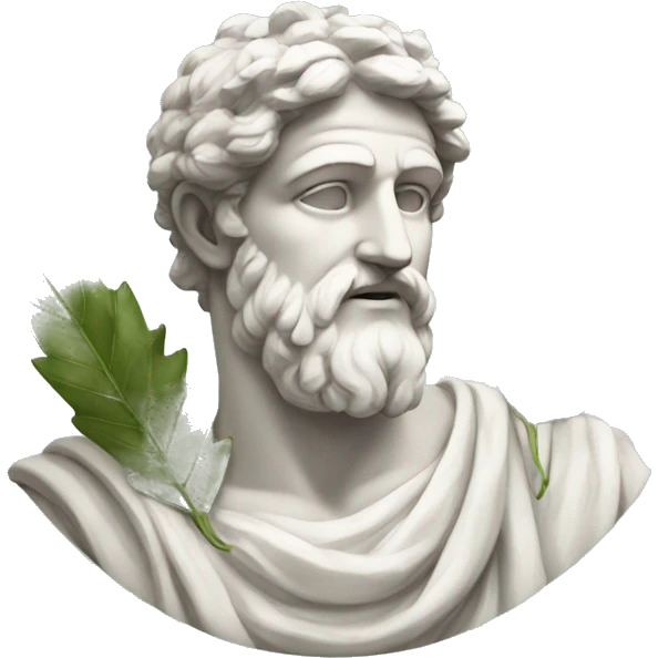 marble Greek god with leaf laurel emoji