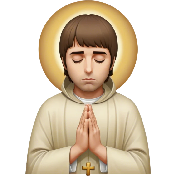 Liam Gallagher praying at the feet of Jesus  emoji