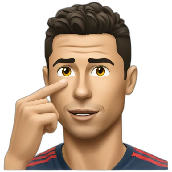 Cristiano ronaldo picking nose emoji