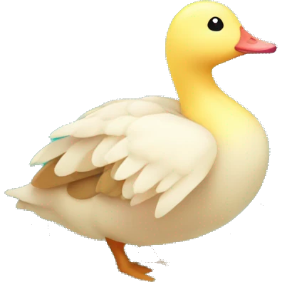 Kawaii colorful baby goose in a nature globe emoji