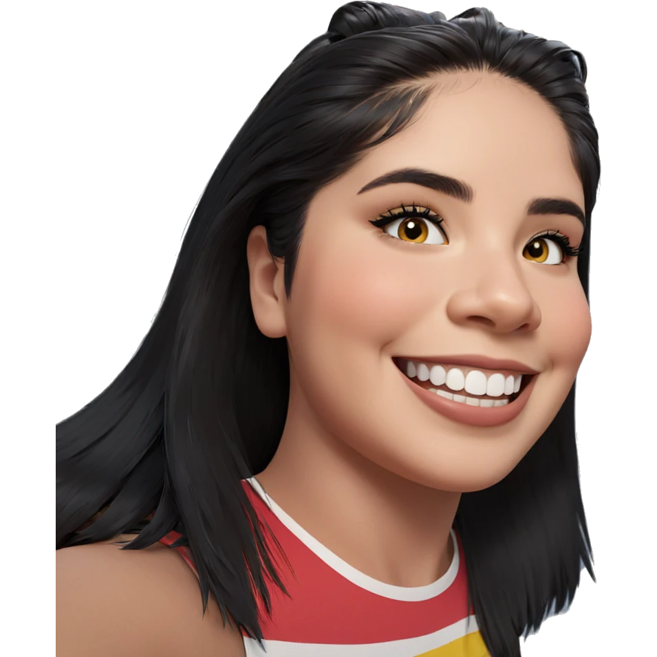 smiling girl with black hair emoji
