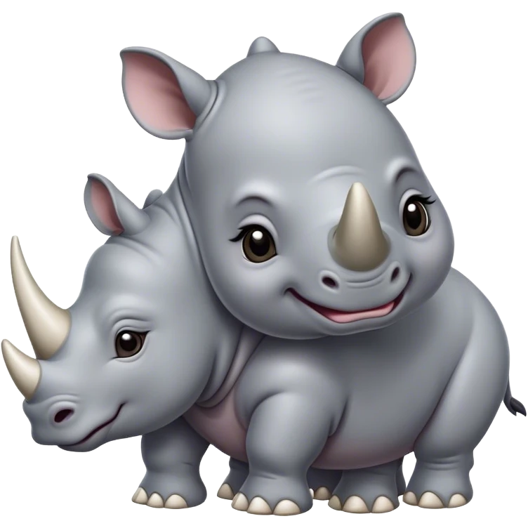 cute disney-style baby rhino emoji