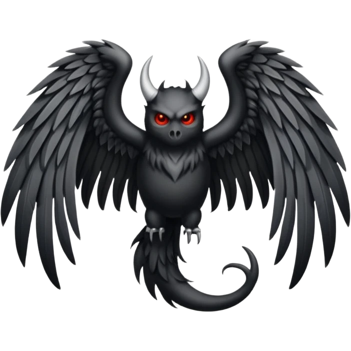 black and white wing devil emoji