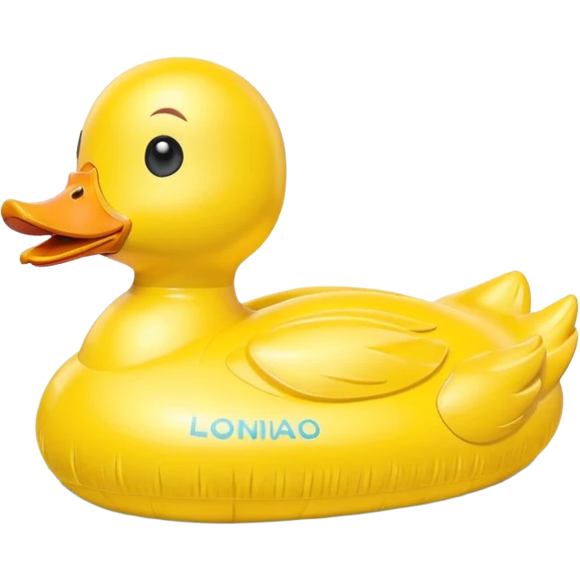 duck-shaped inflatable pool float floating on water, bright yellow rubber duck design, glossy plastic texture, gentle water ripples, summer pool vibe, 3D cartoon style, mobile game icon style, clean composition, no people, no text, no watermark

 emoji