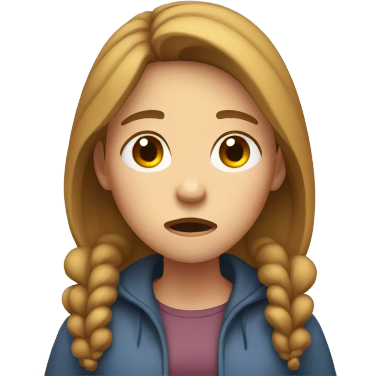 Female with light brown hair coughing emoji