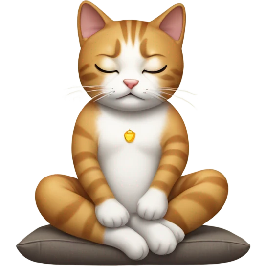 cat doing medatation emoji