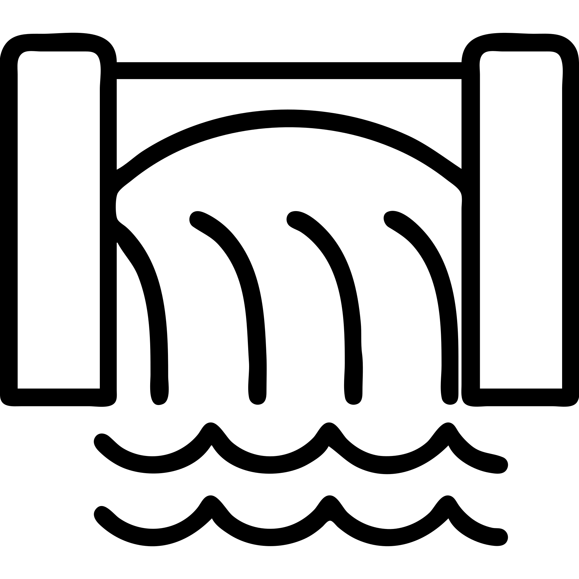 outlined dam with water flowing icon emoji