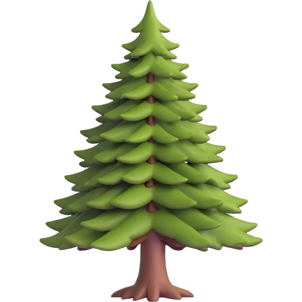 realistic pine tree with detailed texture emoji