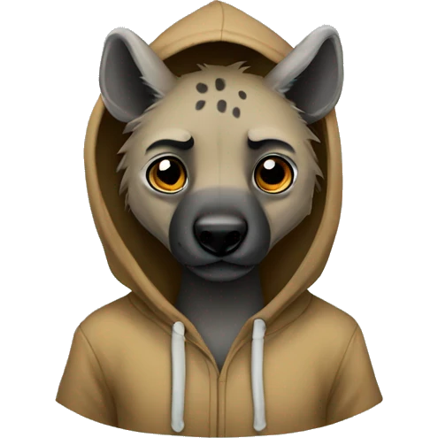 Hyena in a hoodie  emoji