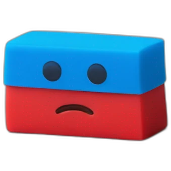 blu and red eraser emoji