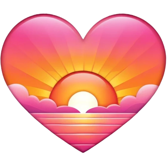 Heart shaped sunrise emoji