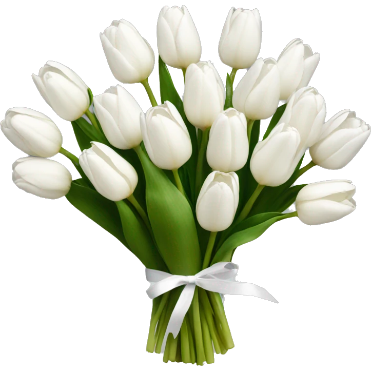 white tulip bouquet  emoji