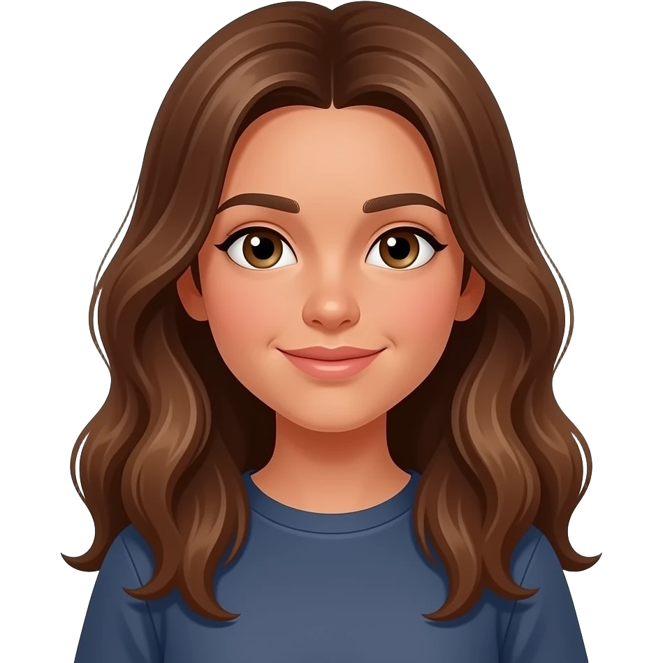 a 13 year old girl long pretty wavy brown hair really tan emoji