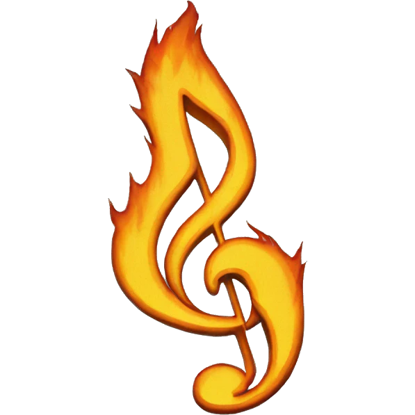 Music note flames emoji