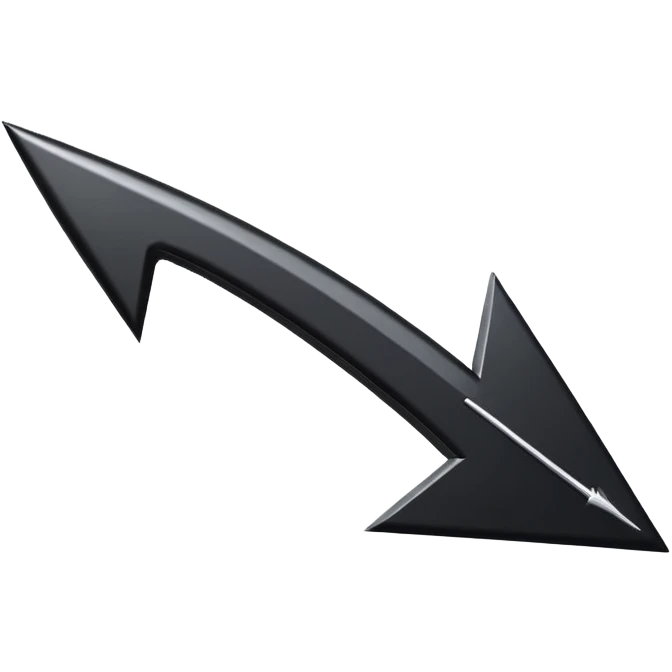 Make an black arrow with white background down  emoji