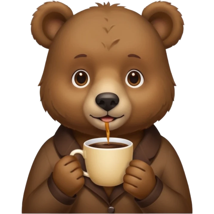 a bear drinking a cup of coffee  emoji