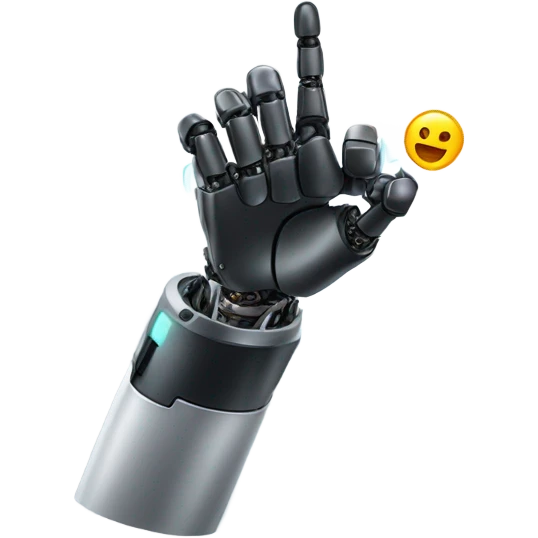 robot hand, finger point,tiktok logo emoji
