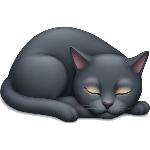 Sleeping dark grey cat emoji